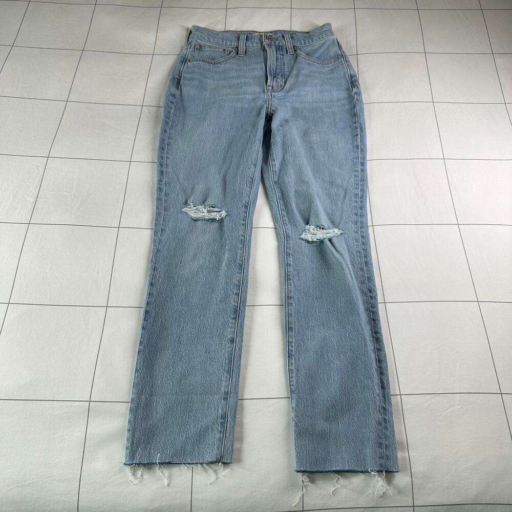 Madewell Jeans Womens 25 Blue Perfect Vintage Ripped Knee Distressed Light Wash